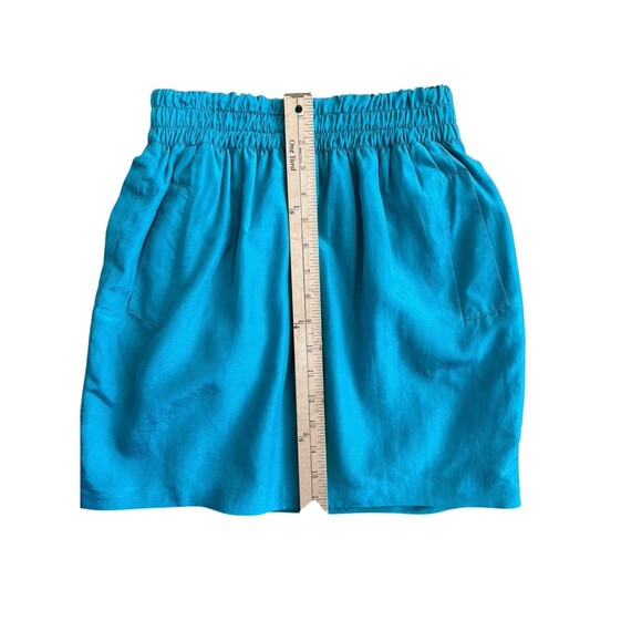 Club Monaco Silk Cotton Mini Skirt Women's Size XS Turquoise Lined Pockets - Picture 9 of 10